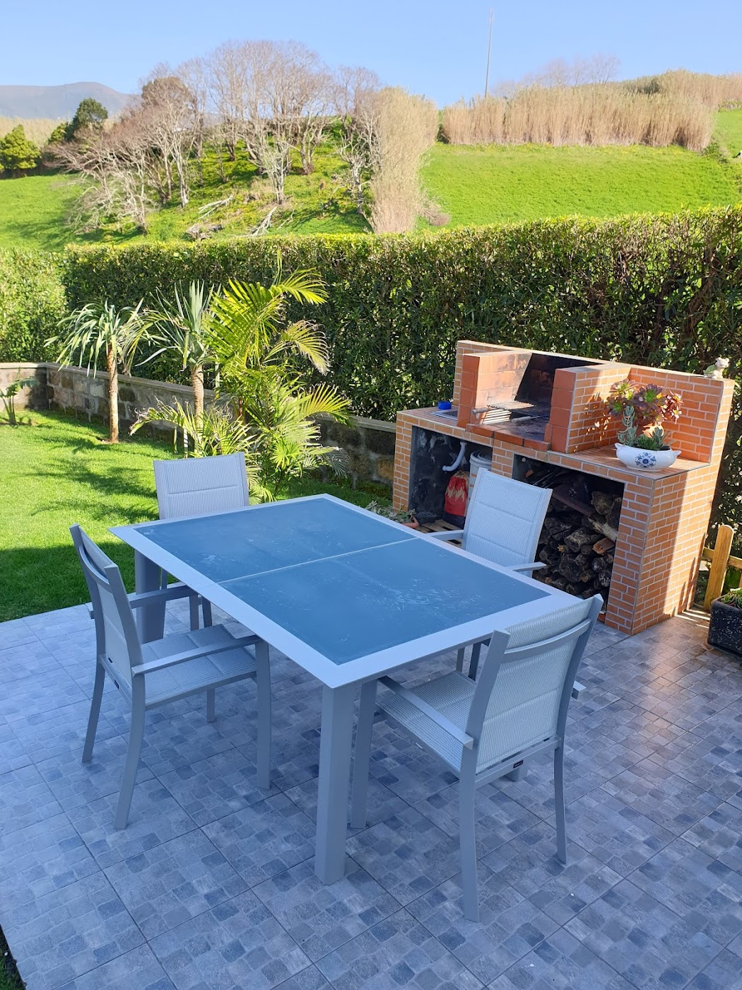 Casa Da Quinta garden with lawn and surrounding greenery